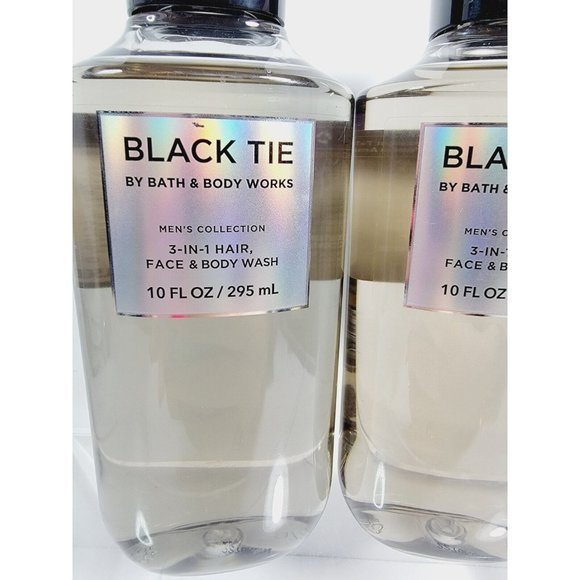 2 BLACK TIE Bath & Body Works Mens 3 n 1 Hair Face Body Wash 10oz NEW - Picture 3 of 6